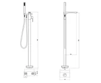 SAPHO LATUS vanová baterie s připojením do podlahy, černá mat (2)