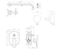 AQUALINE LOTTA podomítkový sprchový set s pákovou baterií, 2 výstupy, chrom (2)