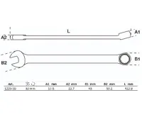 BGS Klíč očkoplochý, extra dlouhý  30 mm (3)