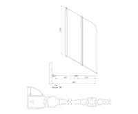 GELCO ONE vanová zástěna skládací 900mm, čiré sklo (5)