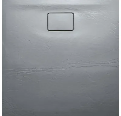 SAPHO ACORA vanička z litého mramoru, čtverec 90x90x2,7cm, šedá, dekor kámen