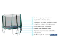 GoodJump 4UPVC zelená trampolína 305 cm s ochrannou sítí + žebřík + krycí plachta (2)
