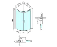 GELCO DRAGON čtvrtkruhová zástěna 900x900 mm, sklo čiré (6)