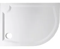 GELCO RIVA sprchová vanička z litého mramoru, čtvrtkruh 120x90cm, levá, bílá