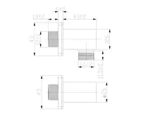 Stěnový vývod, hranatý, pochromovaná mosaz (1)