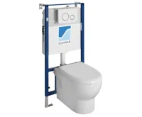 ABSOLUTE závěsné WC Rimless s podomítkovou nádržkou a tlačítkem Schwab, bílá (3)