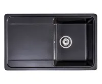 GRANISIL CORTES 755.0 Granitový dřez s odkapem, černý