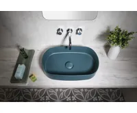 ISVEA INFINITY OVAL keramické umyvadlo na desku, 55x36cm, zelená petrol (11)