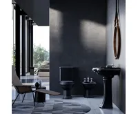 KERASAN RETRO keramické umyvadlo 69x52cm, černá mat (4)