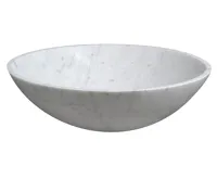 SAPHO BLOK kamenné umyvadlo na desku Ø 42cm, bílá carrara mat (3)