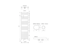 AQUALINE ALYA otopné těleso rovné 500x1600mm, středové připojení, chrom (6)