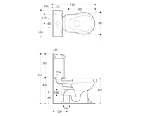 KERASAN RETRO WC kombi, zadní odpad, bílá-bronz (2)