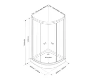 AQUALINE ARLEN čtvrtkruhová sprchová zástěna 800x800 mm, sklo Brick (10)