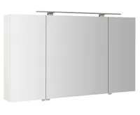 SAPHO MIRRÓ galerka s LED osvětlením, 3x dvířka, 120x70x16cm, bílá