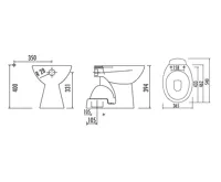 CREAVIT WC mísa stojící, 36x54cm, spodní odpad, bílá (2)