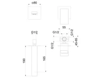 SAPHO SPECTRE podomítková dvouprvková umyvadlová baterie, černá mat (3)