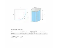 Sprchový kout, Kora Lite, čtvrtkruh, 90 cm, R550, bílý ALU, sklo Grape (3)