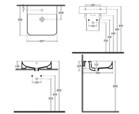 ISVEA SOTT AQUA keramické umyvadlo závěsné/na desku, 51x50cm, bílá (7)