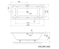 AQUALINE NISA obdélníková vana 180x70x42cm, bílá (4)