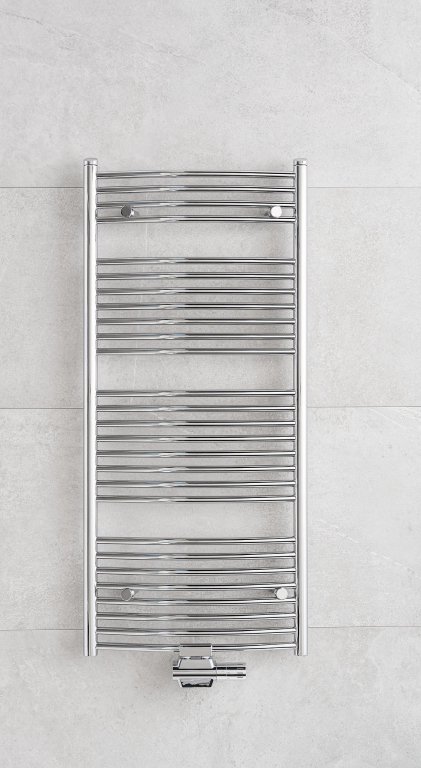 Koupelnový radiátor PMH Danby 450x940mm, Metalická stříbrná matná
