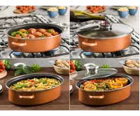 Delimano Oválný pekáč se skleněnou poklicí Delimano Stone Legend CopperLUX (2)