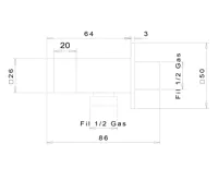 SAPHO Držák sprchy hranatý, pevný, s vyústěním, černá mat (4)
