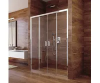 Sprchové dveře, Lima, čtyřdílné, zasunovací, 140x190 cm, chrom ALU, sklo Čiré (5)