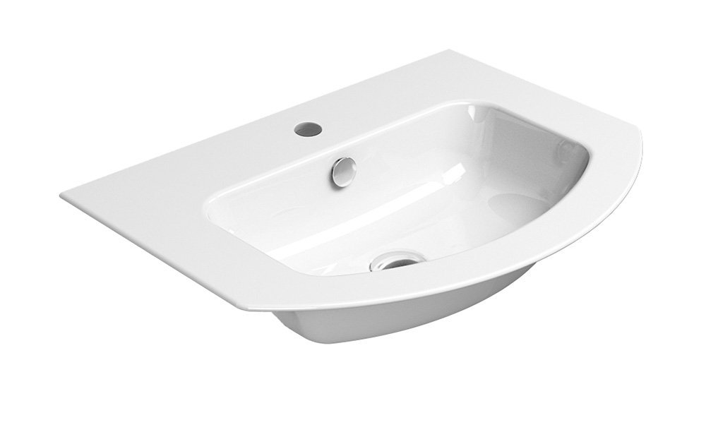 Gsi pura keramické umyvadlo slim oblé 62x48cm, bílá extraglaze