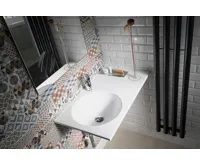 SAPHO JUNO umyvadlo, litý mramor, 80x47cm, levé, bílá (5)