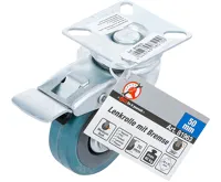 BGS Otočné kolečko s brzdou | guma | se šroubovací základnou | O 50 mm