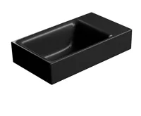 GSI NUBES keramické umývátko 40x23cm, bez otvoru, pravé/levé, černá mat GSI NUBES keramické umývátko 40x23cm, bez otvoru, pravé/levé, černá mat
