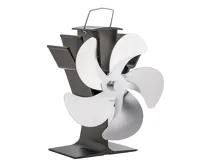 HS Flamingo Ventilátor na kamna FLAMINGO pětilopatkový, stříbrný