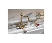 SAPHO ANTEA stojánková umyvadlová baterie s retro hubicí s výpustí, bronz (1)