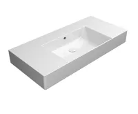 GSI KUBE X keramické umyvadlo 100x47cm, s odkládacími plochami, bez otvoru, bílá ExtraGlaze GSI KUBE X keramické umyvadlo 100x47cm, s odkládacími plochami, bez otvoru, bílá ExtraGlaze