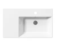 GSI KUBE X keramické umyvadlo 80x47cm, s odkládací plochou vlevo, bílá ExtraGlaze (5)