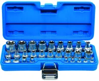 BGS Sada nástrčných hlavic E-profil, 6,3 mm 1/4&quot; / 12,5 mm (1/2&quot;), E4–E24, 28dílná