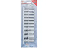 BGS Hlavice nástrčné 1/2"; 3/8"-15/16" prodloužené, na kolejnici,11 dílů (3)