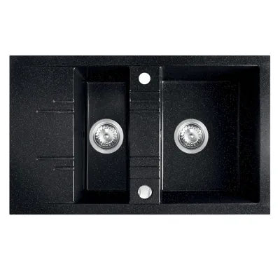 NOVASERVIS Granitový dřez s vaničkou a odkapem,s přep. z dřezu,grafit - DRGM3/48/79HA