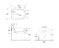 KERASAN FLO bidet závěsný 36,5x50cm, bílá (6)