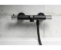 SAPHO SOLARIS nástěnná vanová termostatická baterie, černá mat/chrom (4)