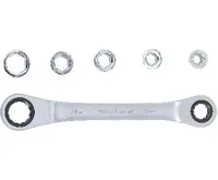 BGS Ráčnový očkový klíč se sadou adaptérů, 8–19 mm, 6dílná (2)