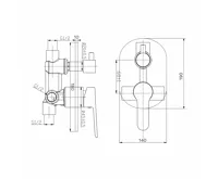 Sprchová podomítková baterie s trojcestným přepínačem, Zuna, Mbox, oválný kryt, chrom (5)
