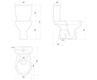 AQUALINE MANUEL WC kombi, dvojtlačítko 3/6l, spodní odpad, bílá (6)