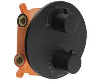 SAPHO Podomítková sprchová termostatická baterie, box, 2 výstupy, černá mat (3)