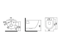 AQUALINE Závěsné WC Nera s podomítkovou nádržkou a tlačítkem Geberit, bílá (5)