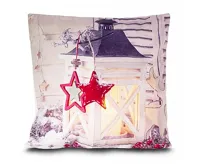 HomeLife LED svítící povlak na polštář Lucerna bílá 40 x 40 cm