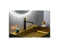 SAPHO SOLARIS stojánková umyvadlová baterie, černá/zlato mat (1)