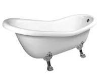 POLYSAN RETRO volně stojící vana 158x76x71cm, nohy chrom mat, bílá