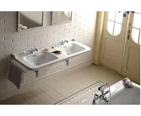 KERASAN WALDORF keramické dvojumyvadlo 150x55cm, bílá (4)