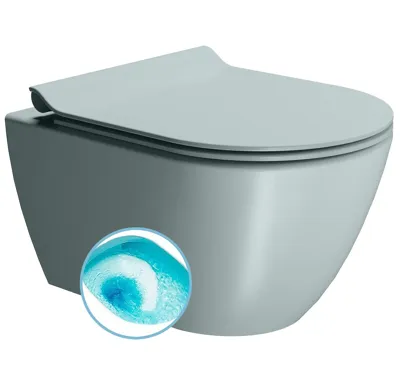 GSI PURA závěsná WC mísa, Swirlflush, 36x50cm, ghiaccio dual-mat